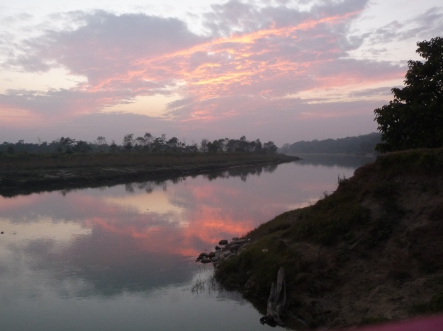 Sunset on the Rapti, Chitwan, Nepal.