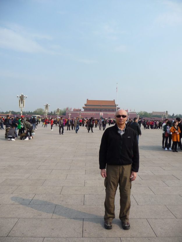 In Tiananmen Square with the Tower in the background